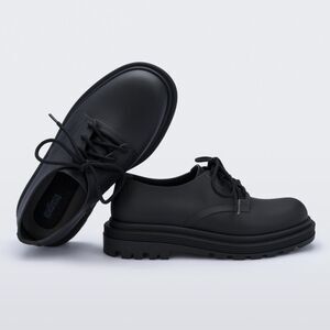 Melissa Womens Black Retro Platform Oxford Lace Up Trendy Shoe